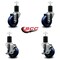 Service Caster 3.5'' Solid Poly Wheel Swivel 1-3/4'' Expanding Stem Caster Set 2 Brakes, 4PK SCC-EX20S3514-SPUS-2-TLB-2-134 - alternate 3